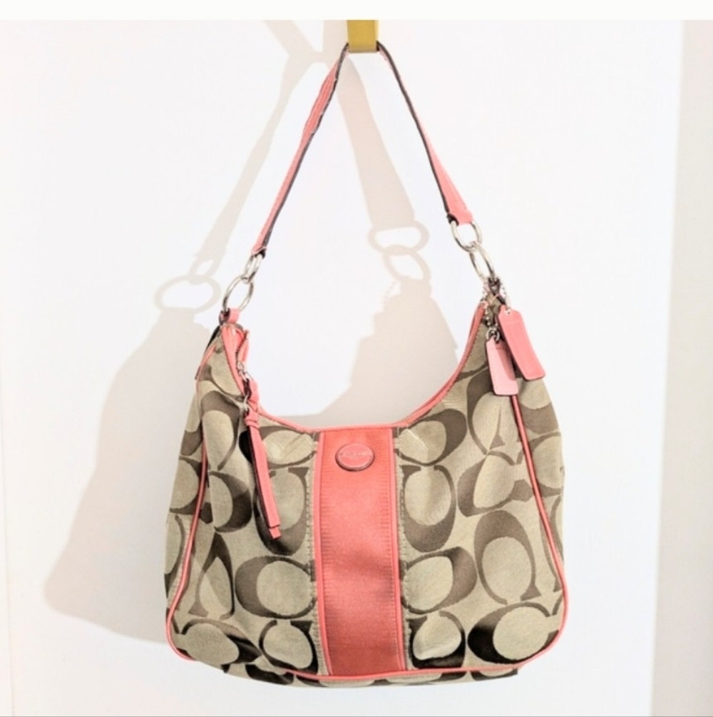 Coach F21873 Khaki/ Peach Bag